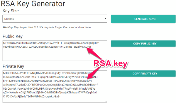 Rsa public key encryption online